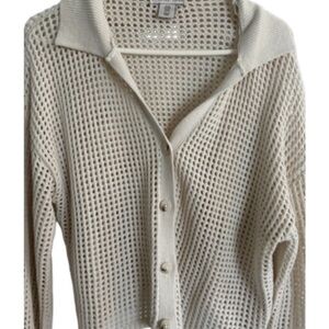 Sincerely Jules Cream Open-Knit Cardigan
